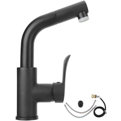 Robinet de Cuisine Avec Douchette Rétractable, Robinet de Cuisine Rotatif à 360° En Acier Inoxydable, Robinet Rétractable à Double Fonction Pour Éviers de Cuisine et de Salle de Bain(EU8/3)