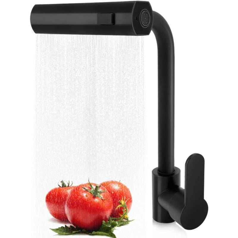 Robinet de Cuisine avec Pulvérisateur Extractible, Robinet de Cuisine Cascade en Acier Inoxydable, Robinet d'évier de Cuisine à Poignée Unique avec