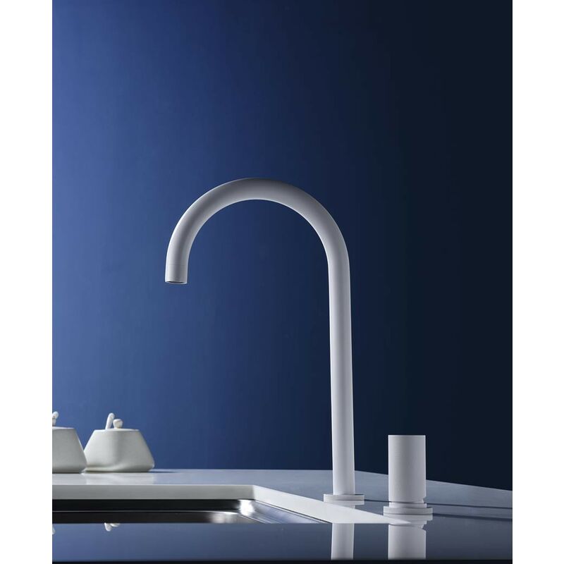 Robinneterie Cuisine 2 Manches Manacor Blanc Mat