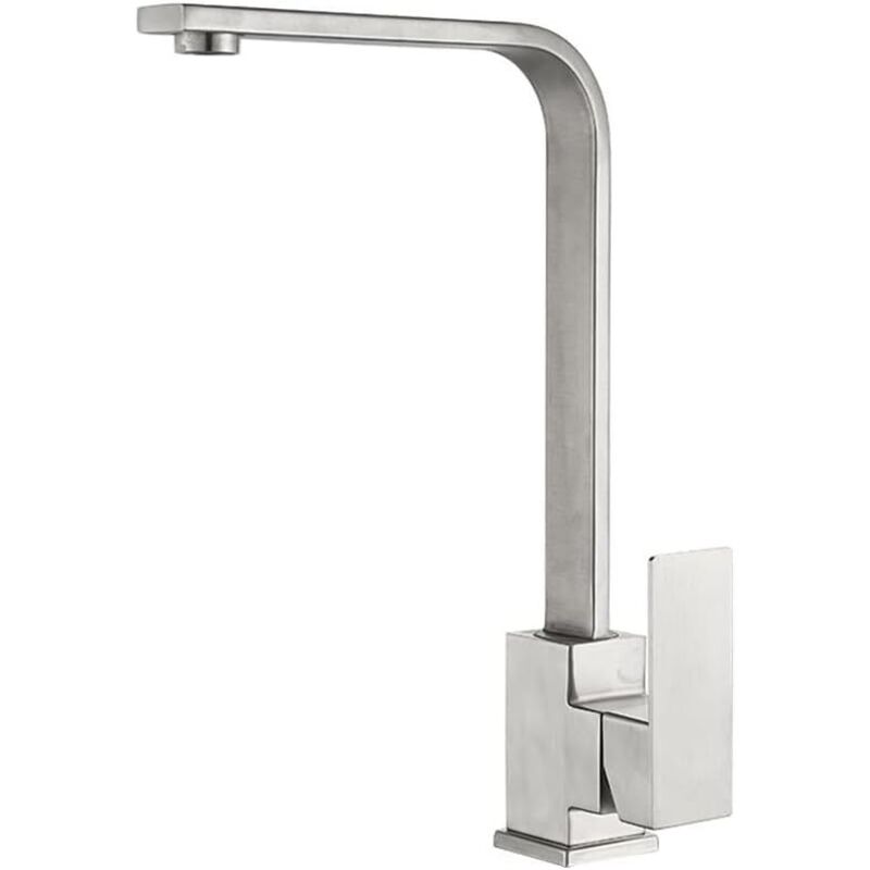 Parkside Robinet de cuisine carré à bec haut - Robinet mitigeur d'évier de cuisine (brossé) - vue 3