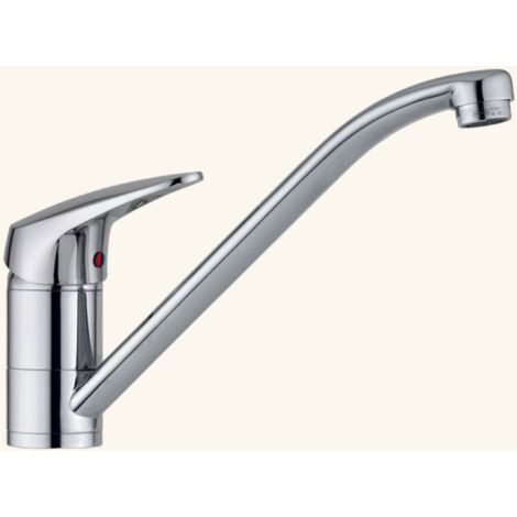 Robinet de cuisine chromé – Mitigeur avec hauteur sous bec 160 mm – Mécanisme à disque céramique – Débit 11.4 l/min à 3 bars – Luisina