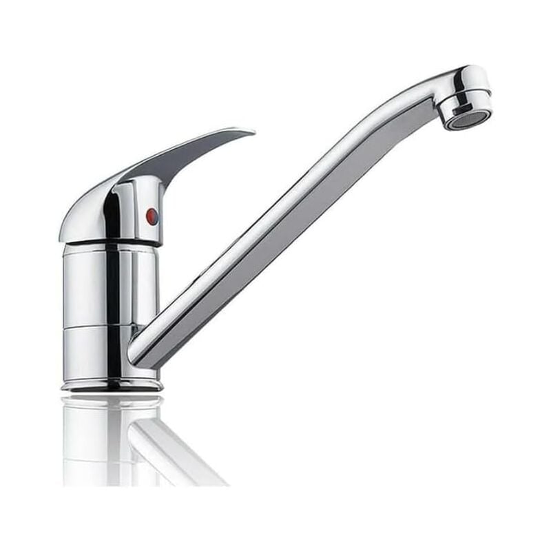 Robinet de cuisine chromé - robinet de cuisine à poignée unique pivotant à 360° - robinet de cuisine chromé à évier simple et double - réglages chaud