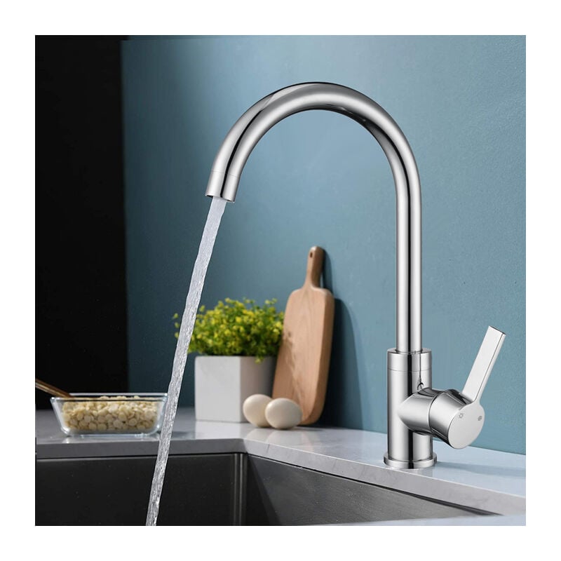 Aihom - Mitigeur de Cuisine Robinet de Cuisine 360° Rotatif Robinet Mitigeur d'Evier en Cuivre Durable Chromé