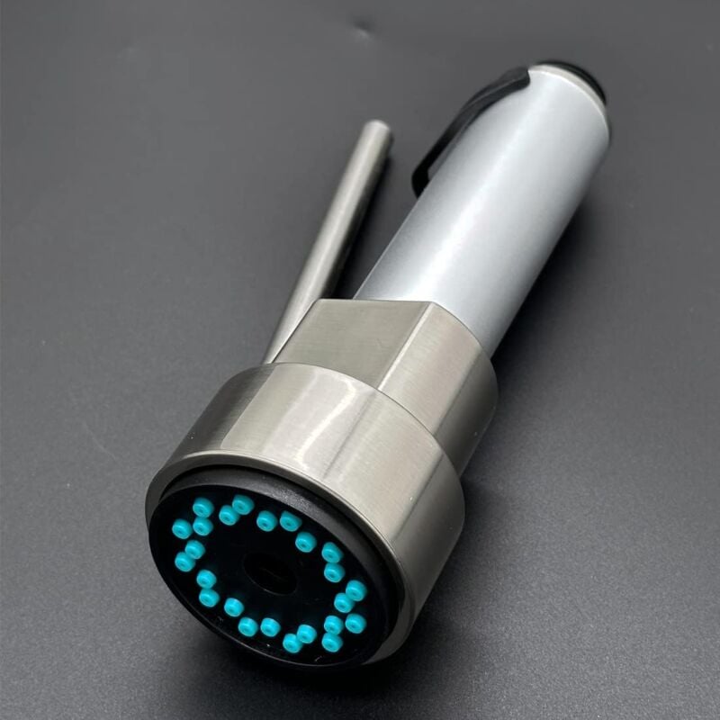 Robinet de cuisine de rechange G 1/2' avec buse de rechange universelle amovible 2 modes (embouts de douche argentés)