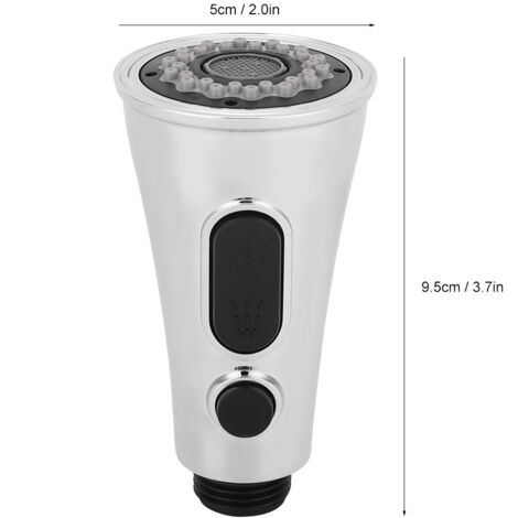Robinet de cuisine/douche avec pommeau extractible G1/2in ABS électroplacé 77g 5cm diamètre pour 2 modes d'eau (jet et douche)