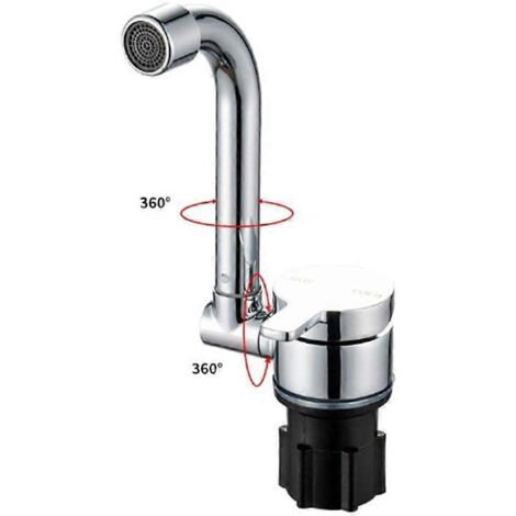 Robinet de cuisine durable pour accessoires de camping-car, robinet d'eau chaude/froide réglable à 360 degrés
