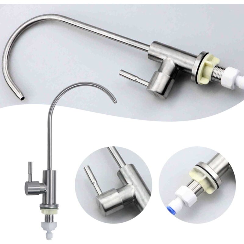 Robinet de cuisine en acier inoxydable, accessoire de purificateur d'eau, col de cygne coudé, pratique à utiliser