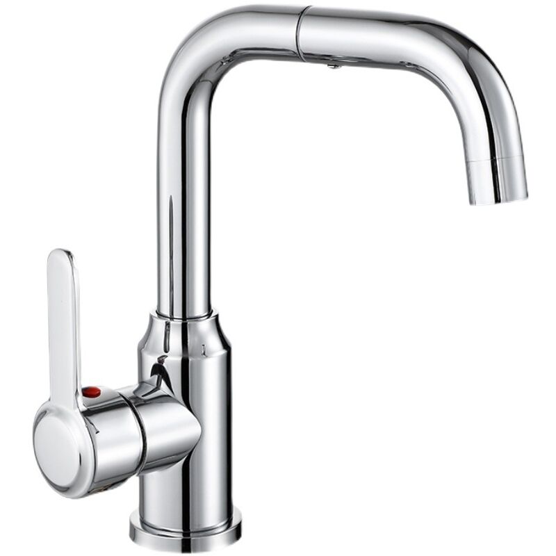 Robinet de cuisine en argent galvanisé à eau chaude et froide, pivotant à 360 ° dans les deux sens, robinet d'évier de cuisine à poignée unique,