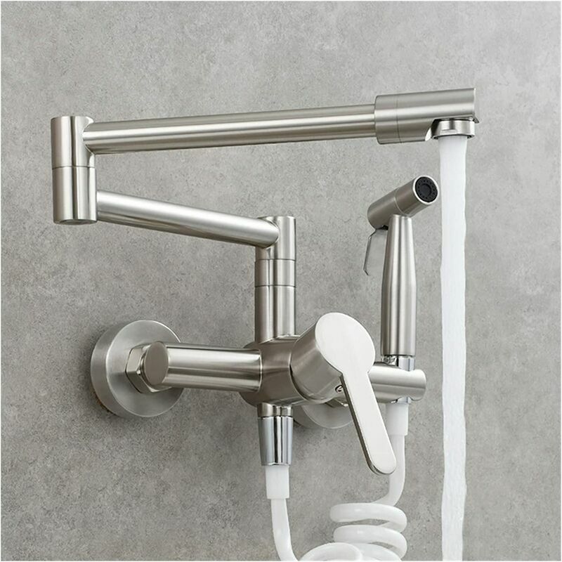 Lucky-88 - Robinet de cuisine en cuivre dissimulé bassin chaud et froid robinet de cuisine pliable et allongé robinet de balcon rotatif universel