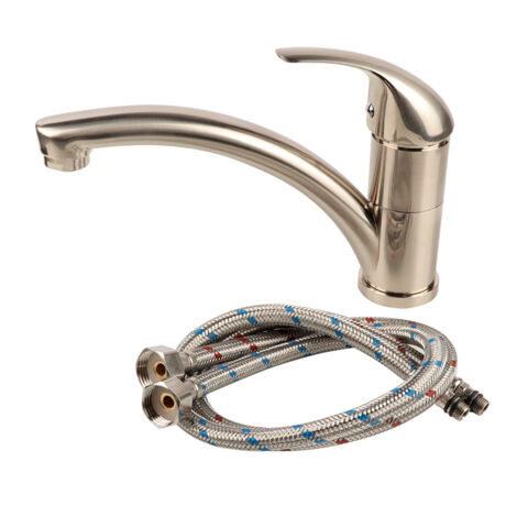 Robinet de Cuisine en Cuivre pour Évier, Lavabo et Douche, Installation Monotrou (Prise US 3/8C ou 9/16)