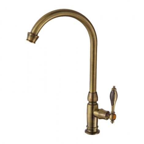 Robinet de cuisine en laiton brossé, évier pivotant pour eau froide