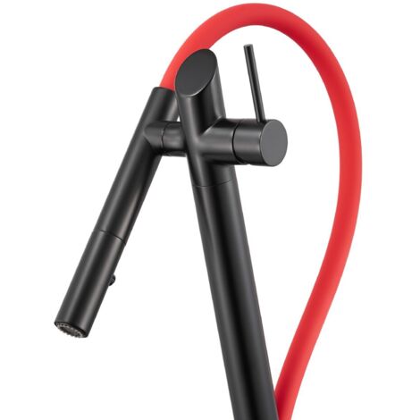 Robinet de Cuisine Évier Inox Télescopique Magnétique - Robinet Mixte avec Flexible Extractible à Rotation à 360° et Douchette 2-en-1 pour Installation sur Plan (Chromé Brossé)-Alovez