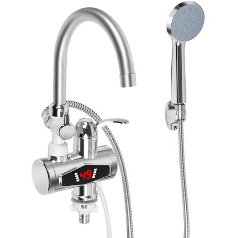 Robinet de cuisine extensible à basse pression, robinet de cuisine pivotant à 360°, robinet de cuisine à basse pression avec 2 types de jet, acier inoxydable brossé