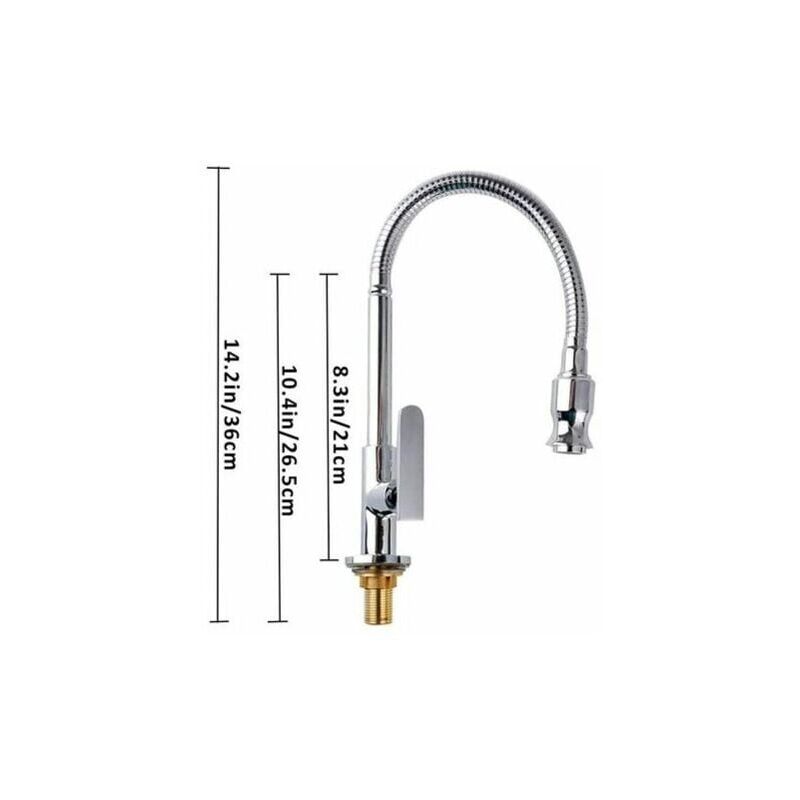 SNQ - Robinet de cuisine extérieur 360 ° rotatif monotrou mitigeur robinet de cuisine eau froide robinet de buanderie