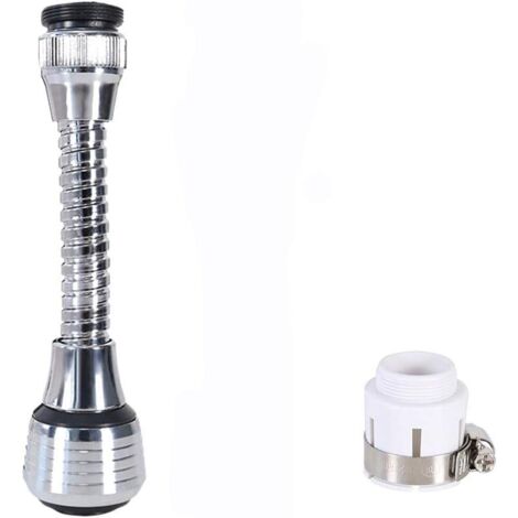 Robinet de Cuisine Filtre de robinet d'extension prolongée rotatif à 360° pour économie d'eau Aérateur de robinet Diffuseur d'embout Filtre Adaptateur Filtre anti-éclaboussures
