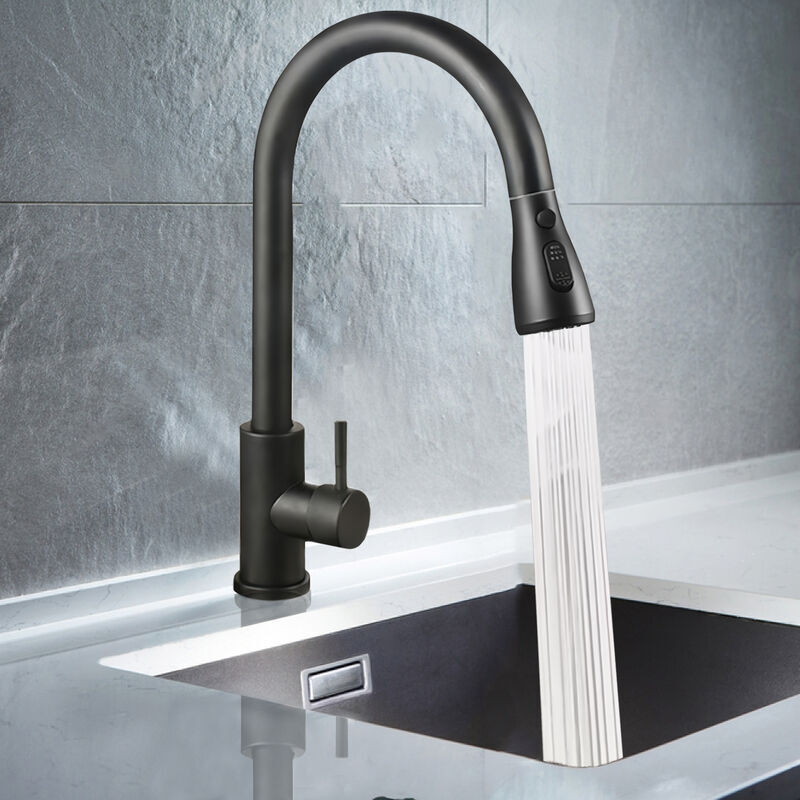 KZQ - Robinet de Cuisine Flexible, sdlogal, Mitigeur Évier en Acier Inoxydable, Extensible Robinet Évier Rotatif à 360° avec 2 Modes, Robinetterie de