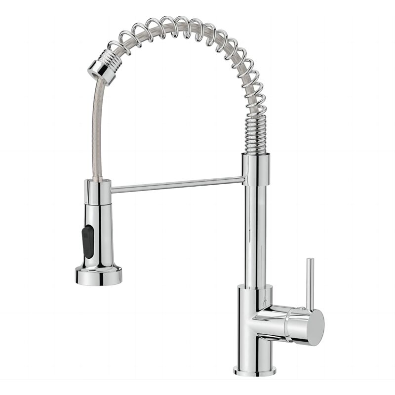 Robinet de Cuisine FORIOUS Mitigeur en Acier Inoxydable Extractible à 2 Jets Rotatif à 360° Chromé