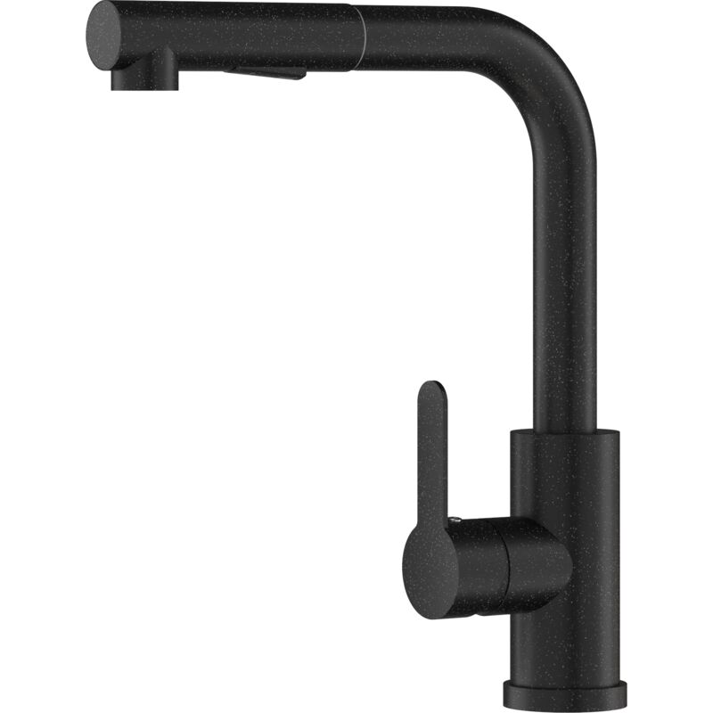 Granitan - robinet de cuisine granit noir robinet à bec extractible pour évier ebro