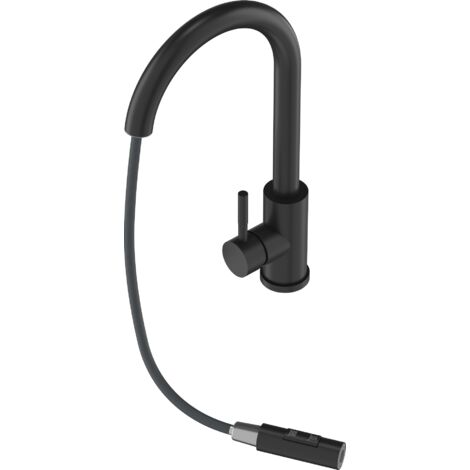 Robinet de Cuisine Granitan Loseto Bec Extractible Noir 1 Pièce