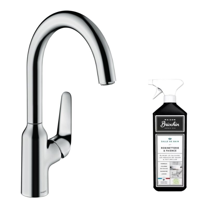 Robinet de cuisine Hansgrohe Focus M42 220 chromé + nettoyant Briochin