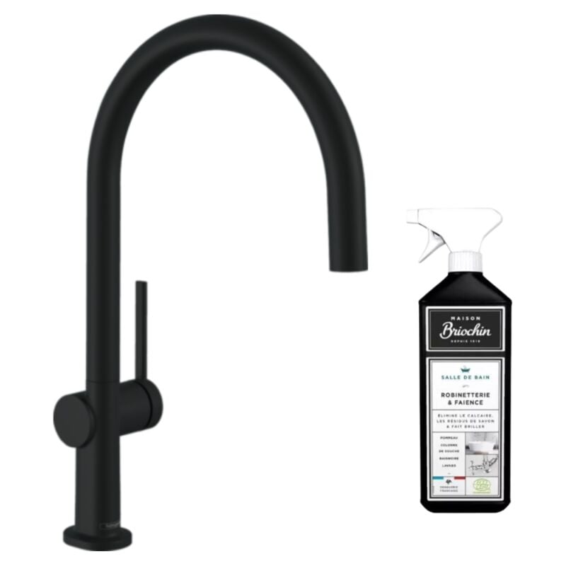 Hansgrohe - Robinet de cuisine Talis M54 220 noir mat + nettoyant Briochin