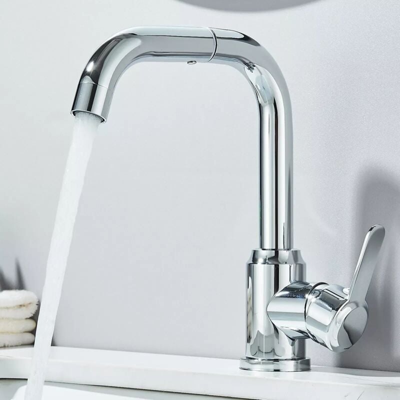 Suguword - Robinet de cascade chromé robinet de salle de bain robinet de vanité robinet d'évier