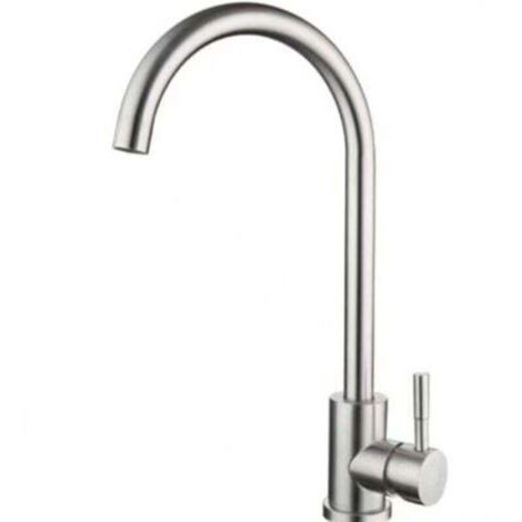 Robinet de Cuisine , Mitigeur Cuisine à Poignée Unique, Rotation à 360°, Sortie d'Eau Haute, Robinet Mitigeur Cuisine Chaud et Froid en Acier Inoxydable