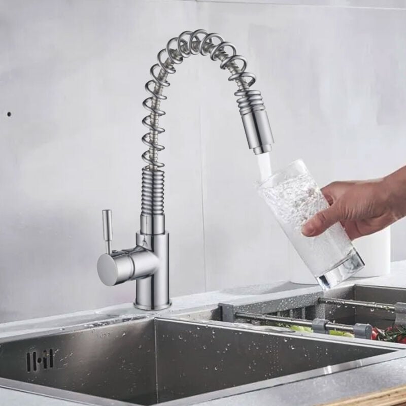 Pro Et Discount - Robinet de cuisine Mitigeur évier chromé avec douchette un jet