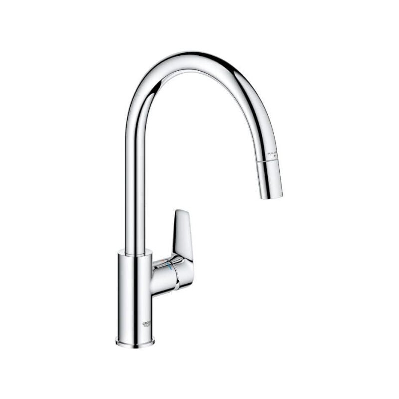 Grohe - Robinet de cuisine - Mitigeur monocommande évier - Chromé - Bec haut en c - Mousseur extractible StartEdge - 30550000