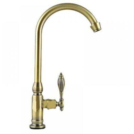Robinet de Cuisine Mitigeur Robinet Laiton Brossé,Eau Froide Robinet Rotatif Lavabo,Robinet de Lavabo avec Tirette pour Vasque et Lave Mains,Bronze antique