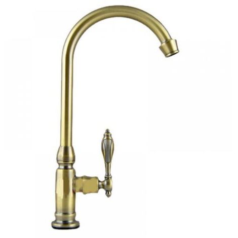Robinet de Cuisine Mitigeur Robinet Laiton Brossé,Eau Froide Robinet Rotatif Lavabo,Robinet de Lavabo avec Tirette pour Vasque et Lave Mains,Bronze antique