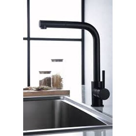 Robinet de cuisine monocommande  Modèle MALTE  Couleur noire  Finition mate  [ IMEX® ]