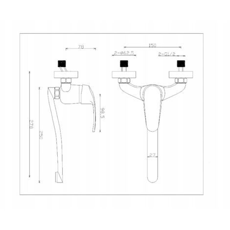 Robinet de cuisine mural blanc – Mitigeur monolevier – Bec mobile 278 mm – Débit 13,4 l/min – Installation murale