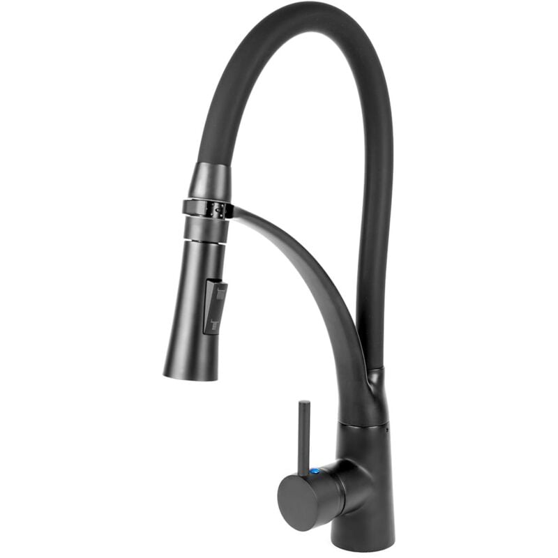 Viking Choice - Robinet de cuisine - noir anthracite - extensible de manière flexible