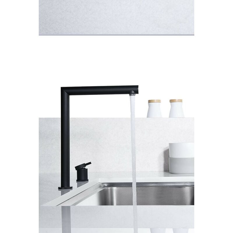 Imex - robinneterie cuisine flexible itaca noir mat