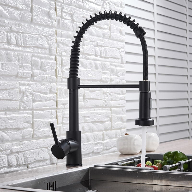 Suguword - Robinet de cuisine noir mitigeur de cuisine avec douchette mitigeur pivotant à 360°