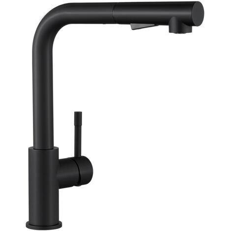Robinet de cuisine noir, mitigeur pivotant à 360°, mitigeur extractible, mitigeur monocommande, robinet d'évier