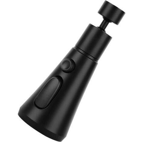 Robinet de cuisine pivotant à 360° avec 3 modes, adaptateur universel pour évier, raccord G1/2, noir