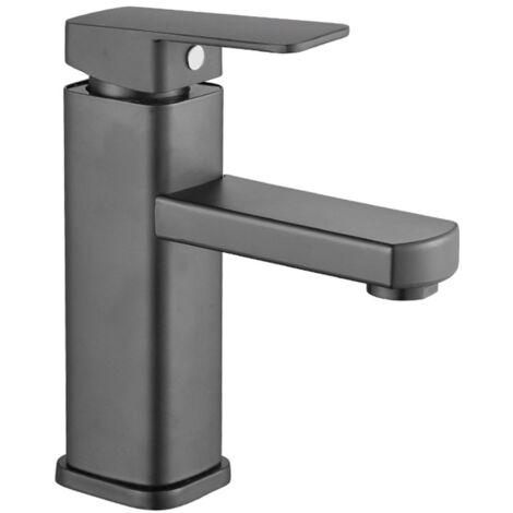 Robinet de Cuisine Plastique Quadratique Noir avec Cœur Céramique et Montage sur Plateau pour Douche et Salle de Bain - Version Haute Pression et Température