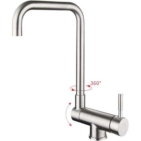 Robinet de cuisine pliable, robinet d'évier pliable, robinets de cuisine cachés, robinet de cuisine pour évier de fenêtre intérieure, robinet pliable (couleur acier inoxydable)