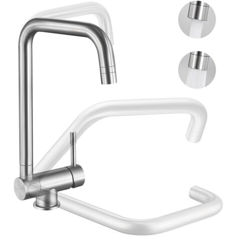 Robinet de Cuisine Rabattable - Mitigeur d'évier Pliable comme Sous Fenêtre avec 2 Modes de Pulvérisation Réglables