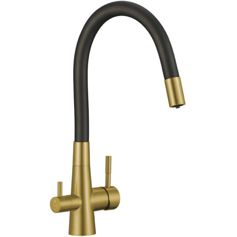 Robinet de cuisine RIVECO Laveo Gold avec bec flexible pour filtre à eau
