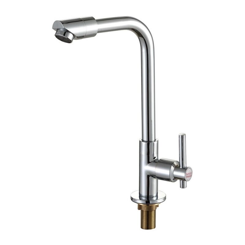 Robinet de cuisine, robinet d'évier d'eau froide robinet de barre en acier inoxydable à un seul trou adapté au jardin de la cuisine extérieure