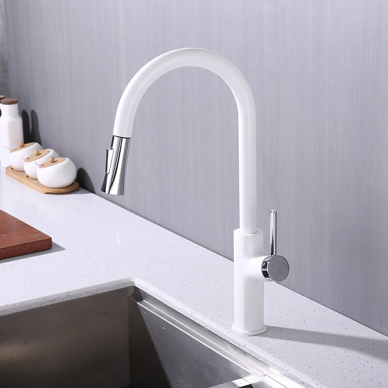 Ubeegol - Robinet de Cuisine avec Douchette Extractible Mitigeur cuisine Bec RotatifMitigeur d'Evier avec 2 jets Robinet d'évierpour Cuisine en Acier
