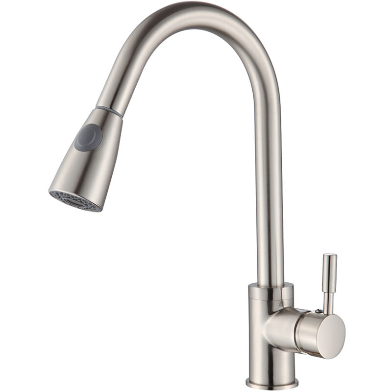Robinet de cuisine Robinet extensible à 360 °avec douche Mitigeur