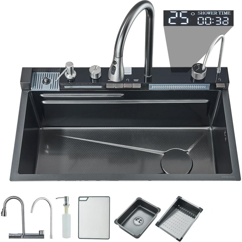 Suguword - Robinet de cuisine, robinet intelligent intégré, affichage numérique, ensemble de robinets de cuisine multifonctionnels, mode de