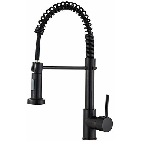 Robinet de cuisine robinet pivotant à ressort robinet de galvanoplastie de cuisine le noir thsinde