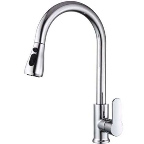 Robinet de Cuisine Rotation à 360 ° avec Douchette Extractible Robinet d'évier avec Régulateur de 3 Jets