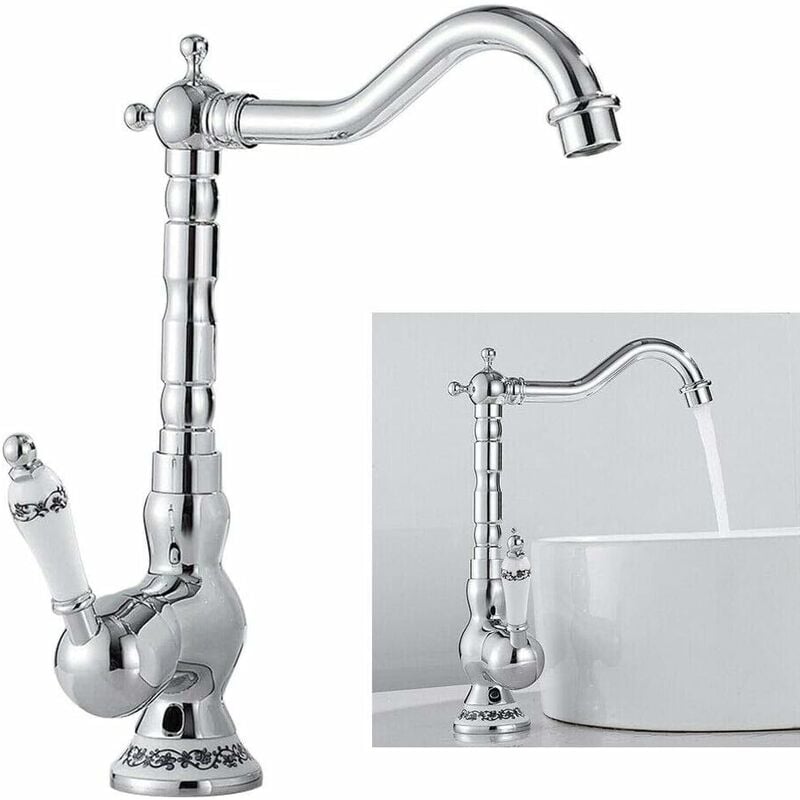 Senderpick - Robinet de cuisine Vintage mitigeur à levier unique robinet salle de bain rétro nostalgique robinet d'évier de cuisine mitigeur robinet