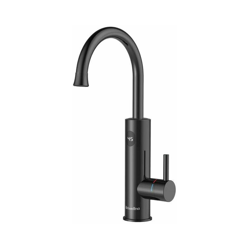 Esip - Robinet de Cuisine,3000W Chauffe Eau Instantané Electrique Noir,avec Affichage de la température à LED,Mitigeur Cuisine à poignée Unique,